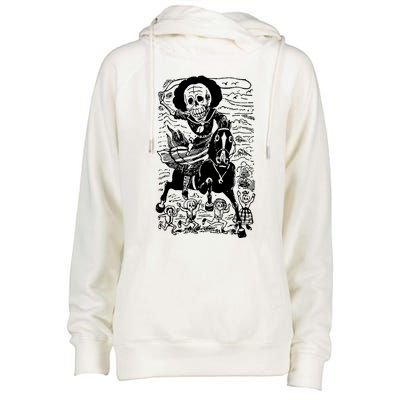 Calavera De La Adelita Womens Funnel Neck Pullover Hood