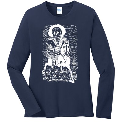 Calavera De La Adelita Ladies Long Sleeve Shirt