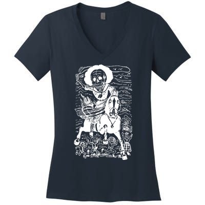 Calavera De La Adelita Women's V-Neck T-Shirt