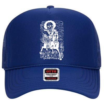 Calavera De La Adelita High Crown Mesh Back Trucker Hat