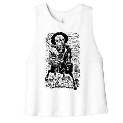 Calavera De La Adelita Women's Racerback Cropped Tank