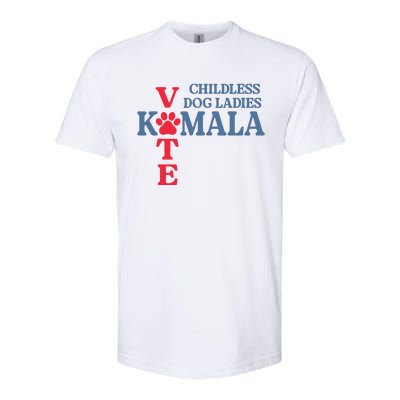 Childless Dog Ladies Vote For Kamala Harris 2024 Dog Lady Softstyle® CVC T-Shirt