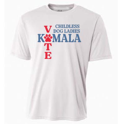 Childless Dog Ladies Vote For Kamala Harris 2024 Dog Lady Cooling Performance Crew T-Shirt