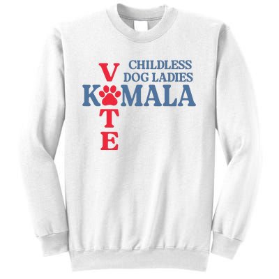 Childless Dog Ladies Vote For Kamala Harris 2024 Dog Lady Sweatshirt