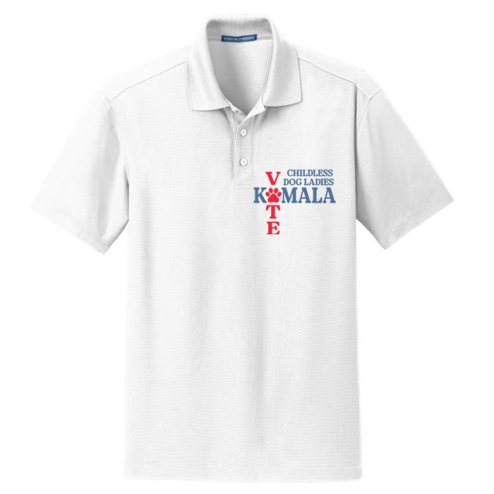 Childless Dog Ladies Vote For Kamala Harris 2024 Dog Lady Dry Zone Grid Polo