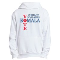 Childless Dog Ladies Vote For Kamala Harris 2024 Dog Lady Urban Pullover Hoodie