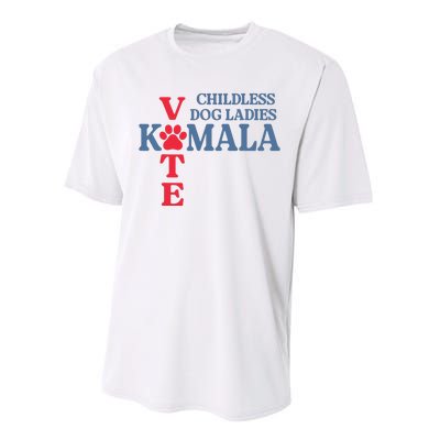 Childless Dog Ladies Vote For Kamala Harris 2024 Dog Lady Performance Sprint T-Shirt