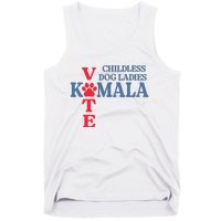 Childless Dog Ladies Vote For Kamala Harris 2024 Dog Lady Tank Top