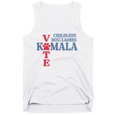 Childless Dog Ladies Vote For Kamala Harris 2024 Dog Lady Tank Top