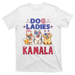 Childless Dog Ladies Voting For Kamala 2024 Raglan T-Shirt