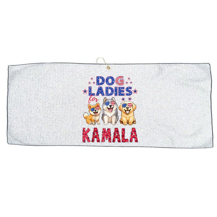 Childless Dog Ladies Voting For Kamala 2024 Raglan Large Microfiber Waffle Golf Towel