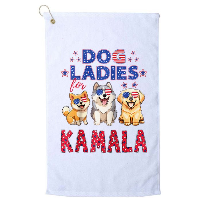 Childless Dog Ladies Voting For Kamala 2024 Raglan Platinum Collection Golf Towel