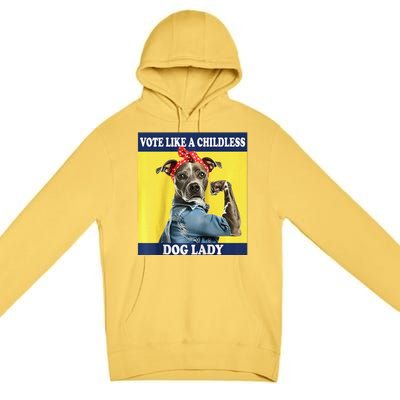 Childless Dog Lady Is Voting Kamala Election Usa 2024 Raglan Premium Pullover Hoodie