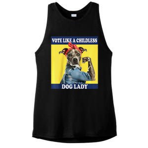 Childless Dog Lady Is Voting Kamala Election Usa 2024 Raglan Ladies PosiCharge Tri-Blend Wicking Tank