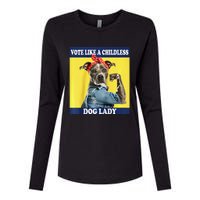 Childless Dog Lady Is Voting Kamala Election Usa 2024 Raglan Womens Cotton Relaxed Long Sleeve T-Shirt