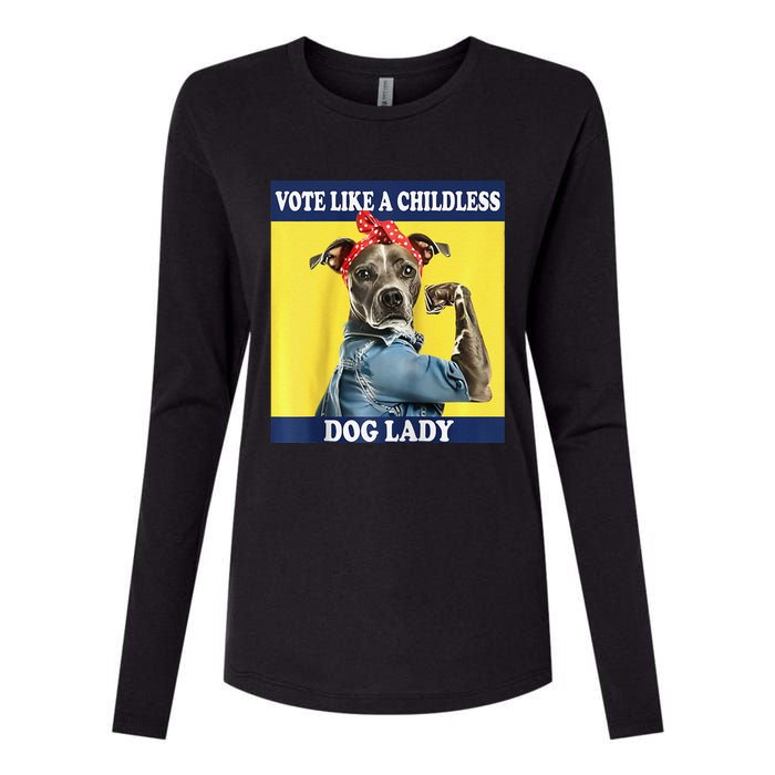 Childless Dog Lady Is Voting Kamala Election Usa 2024 Raglan Womens Cotton Relaxed Long Sleeve T-Shirt