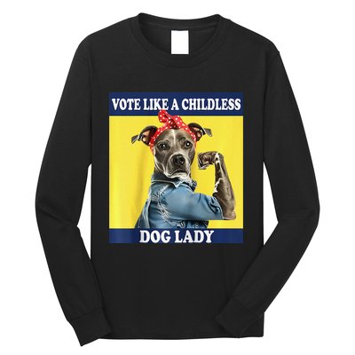 Childless Dog Lady Is Voting Kamala Election Usa 2024 Raglan Long Sleeve Shirt