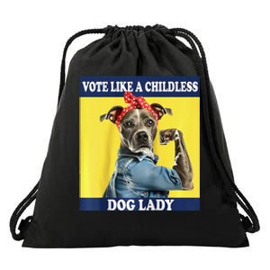 Childless Dog Lady Is Voting Kamala Election Usa 2024 Raglan Drawstring Bag