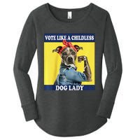 Childless Dog Lady Is Voting Kamala Election Usa 2024 Raglan Women's Perfect Tri Tunic Long Sleeve Shirt