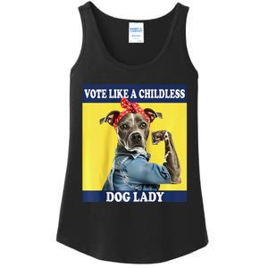 Childless Dog Lady Is Voting Kamala Election Usa 2024 Raglan Ladies Essential Tank