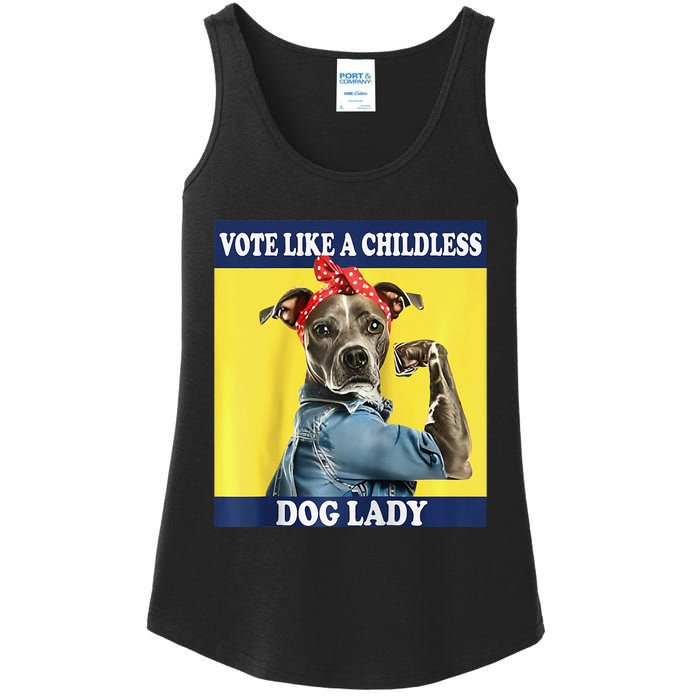 Childless Dog Lady Is Voting Kamala Election Usa 2024 Raglan Ladies Essential Tank