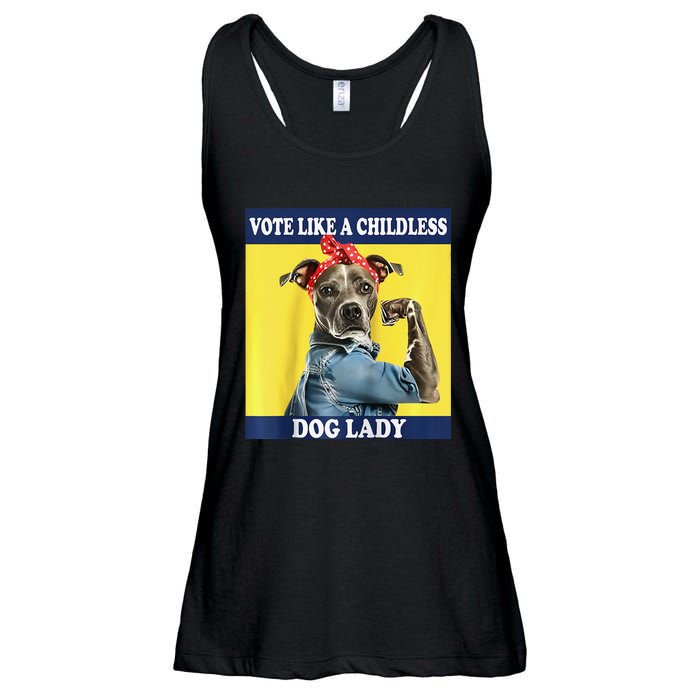 Childless Dog Lady Is Voting Kamala Election Usa 2024 Raglan Ladies Essential Flowy Tank