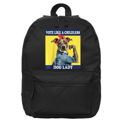 Childless Dog Lady Is Voting Kamala Election Usa 2024 Raglan 16 in Basic Backpack