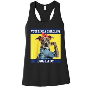 Childless Dog Lady Is Voting Kamala Election Usa 2024 Raglan Women's Racerback Tank