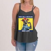 Childless Dog Lady Is Voting Kamala Election Usa 2024 Raglan Women's Strappy Tank