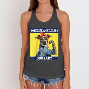 Childless Dog Lady Is Voting Kamala Election Usa 2024 Raglan Women's Knotted Racerback Tank