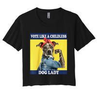 Childless Dog Lady Is Voting Kamala Election Usa 2024 Raglan Women's Crop Top Tee