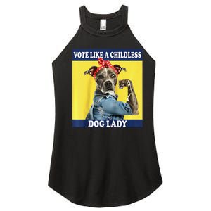 Childless Dog Lady Is Voting Kamala Election Usa 2024 Raglan Women's Perfect Tri Rocker Tank