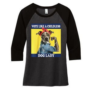 Childless Dog Lady Is Voting Kamala Election Usa 2024 Raglan Women's Tri-Blend 3/4-Sleeve Raglan Shirt