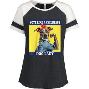 Childless Dog Lady Is Voting Kamala Election Usa 2024 Raglan Enza Ladies Jersey Colorblock Tee