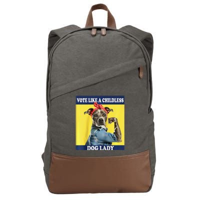 Childless Dog Lady Is Voting Kamala Election Usa 2024 Raglan Cotton Canvas Backpack