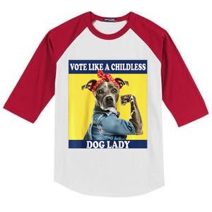 Childless Dog Lady Is Voting Kamala Election Usa 2024 Raglan Kids Colorblock Raglan Jersey