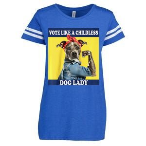 Childless Dog Lady Is Voting Kamala Election Usa 2024 Raglan Enza Ladies Jersey Football T-Shirt