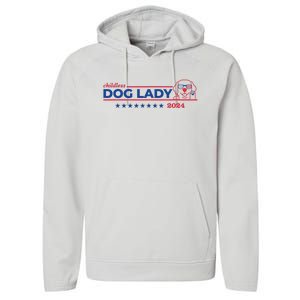 Childless Dog Lady Ladies Voting Election 2024 Usa Performance Fleece Hoodie