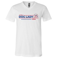 Childless Dog Lady Ladies Voting Election 2024 Usa V-Neck T-Shirt