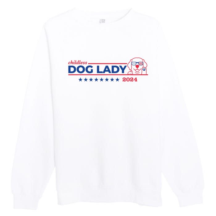 Childless Dog Lady Ladies Voting Election 2024 Usa Premium Crewneck Sweatshirt