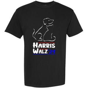 Cat Dog Ladies For Kamala 2024 President Kamala Harris Walz Garment-Dyed Heavyweight T-Shirt