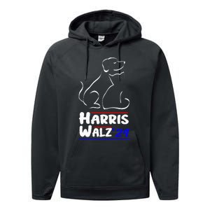 Cat Dog Ladies For Kamala 2024 President Kamala Harris Walz Performance Fleece Hoodie