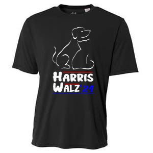 Cat Dog Ladies For Kamala 2024 President Kamala Harris Walz Cooling Performance Crew T-Shirt