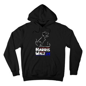 Cat Dog Ladies For Kamala 2024 President Kamala Harris Walz Hoodie