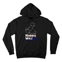 Cat Dog Ladies For Kamala 2024 President Kamala Harris Walz Hoodie