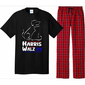 Cat Dog Ladies For Kamala 2024 President Kamala Harris Walz Pajama Set