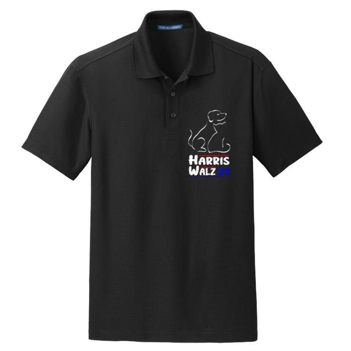 Cat Dog Ladies For Kamala 2024 President Kamala Harris Walz Dry Zone Grid Polo