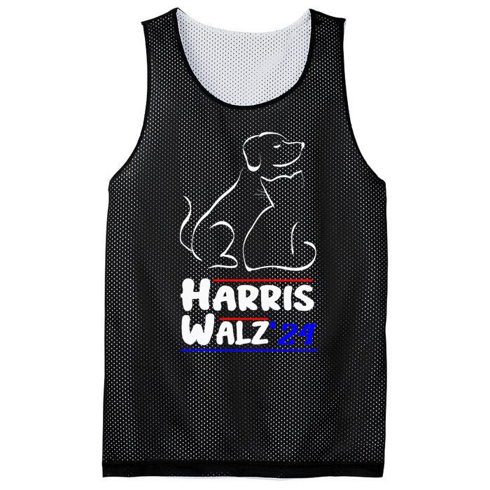 Cat Dog Ladies For Kamala 2024 President Kamala Harris Walz Mesh Reversible Basketball Jersey Tank