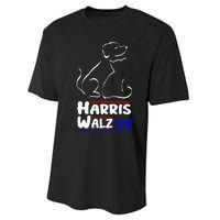 Cat Dog Ladies For Kamala 2024 President Kamala Harris Walz Performance Sprint T-Shirt