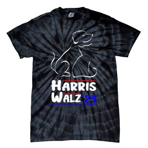 Cat Dog Ladies For Kamala 2024 President Kamala Harris Walz Tie-Dye T-Shirt